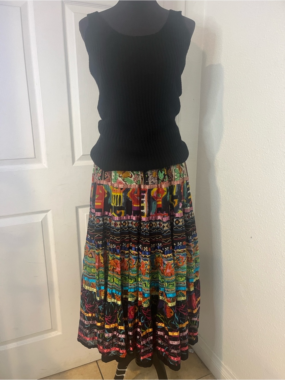 TravelSmith Multicolor Boho Patchwork Maxi Skirt - Picture 4 of 6